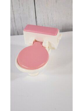 1993 FISHER PRICE DREAM DOLLHOUSE PINK TOILET POTTY BATHROOM FURNITURE ORIGINAL